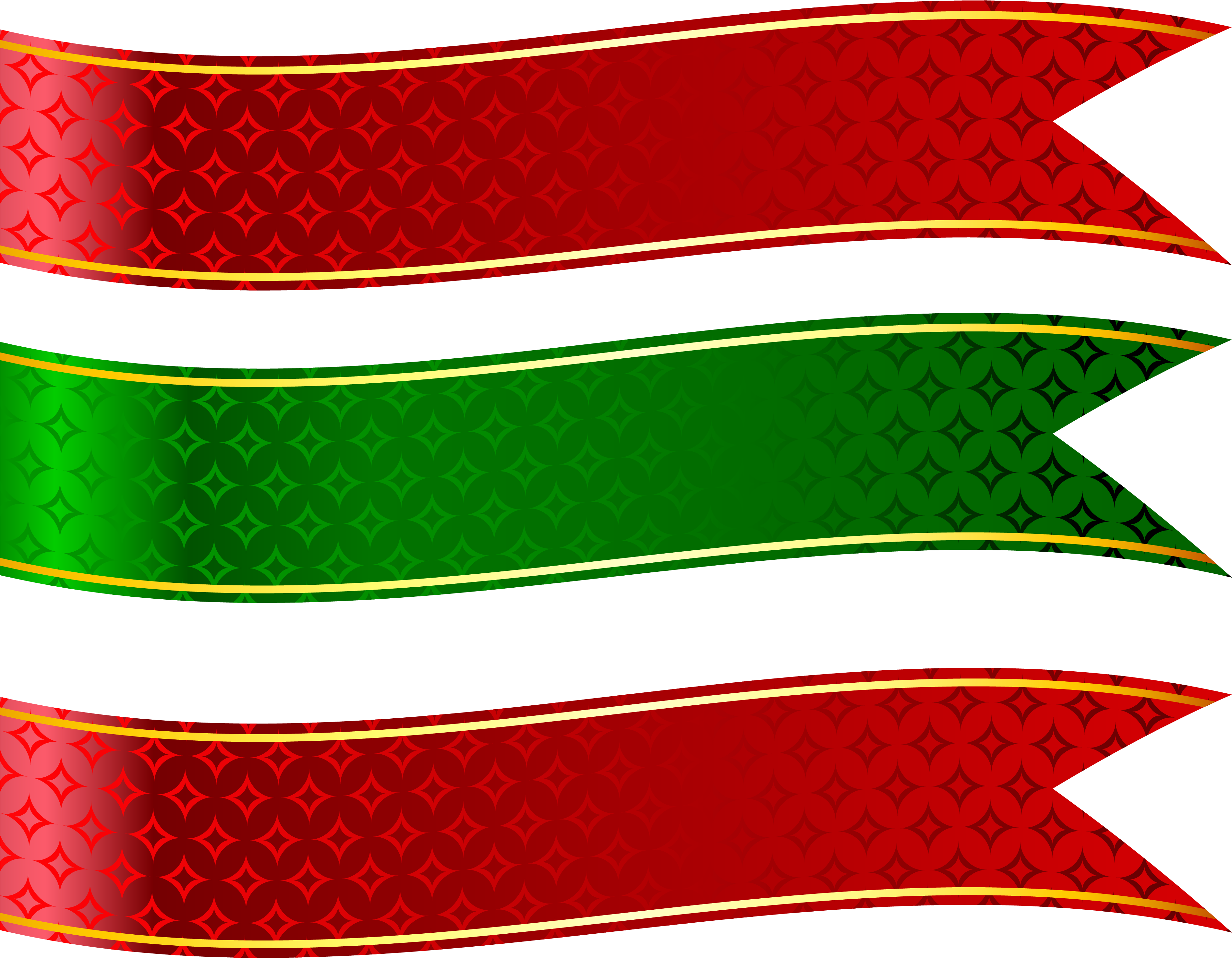 Green And Red Banners Set Png Clipart Picture - Banner Shape Clip Art (4027x3165), Png Download