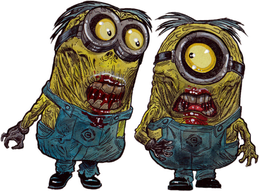 Minions Zombie Minionnn Image Download - Minion Zombie (870x642), Png Download