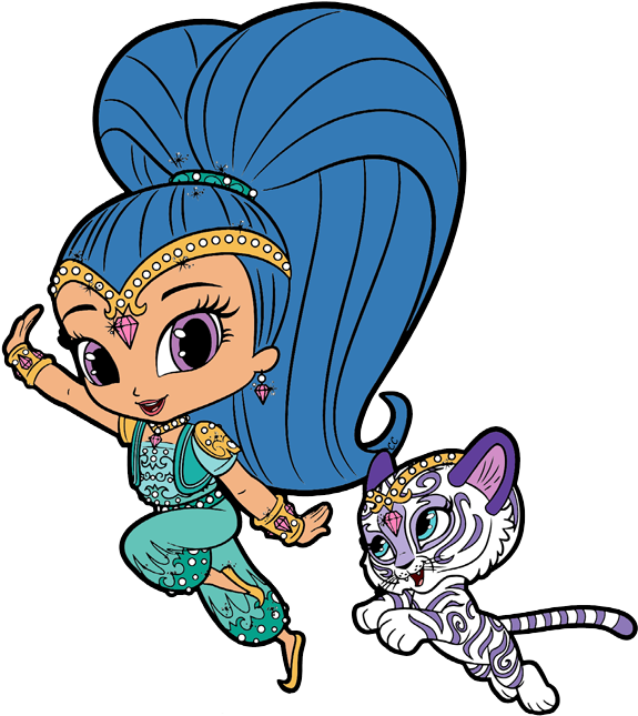 Leah Zac Shimmer, Tala Shine, - Shimmer And Shine Clip Art (582x652), Png Download