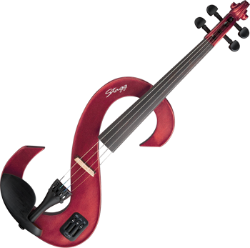 1362416518electric Violin - Stagg Evn 4/4 Mrd Metallic Red Silent Violin Set (350x347), Png Download