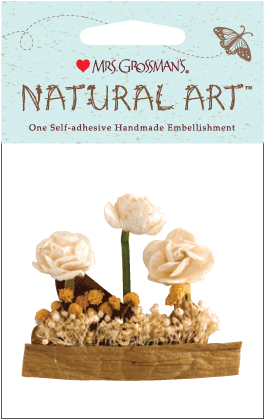 Cotton Flower Patch Stickers - Mrs. Grossman's Natural Art-three White Flowers (288x441), Png Download