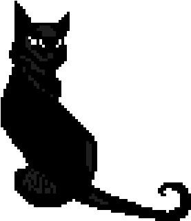 Make Pixel Art - Black Cat Pixel Art (960x640), Png Download