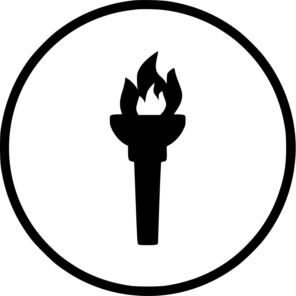 Game Fire Flame Olympic Torch Light Comments - Black Olympic Fire Png (981x980), Png Download