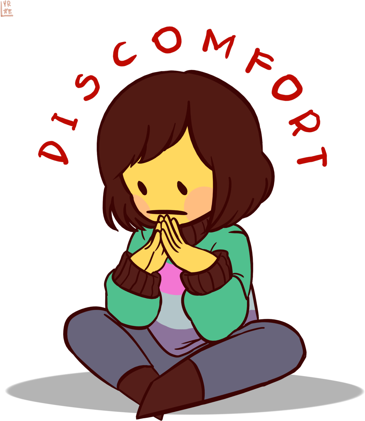 Yr C O Undertale Male Boy Cartoon Clip Art - Discomfort Undertale (1280x1464), Png Download