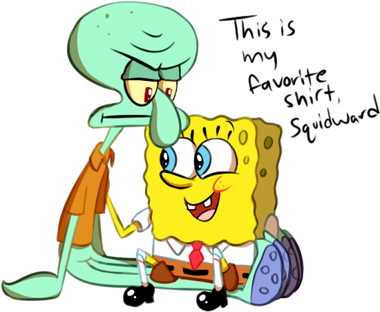 Spongebob X Squidward's Shirt Is Our New Favorite Ship - Spongebob X Squidward (597x478), Png Download