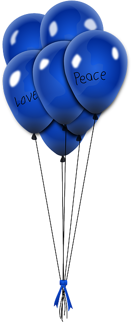 Balloons, Blue, Flying, Love, Peace - Cinta De Globo Png (320x640), Png Download