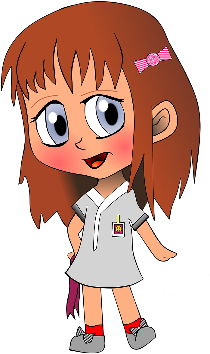 Kids Cute Sweet Cartoon Chibi Manga Anime Girl Png - Please Be Patient I M New Trainee (787x1280), Png Download