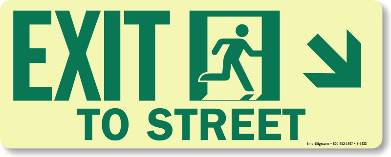 Glowsmart™ Directional Exit Sign, To Street Sign - Exit Sign (800x322), Png Download