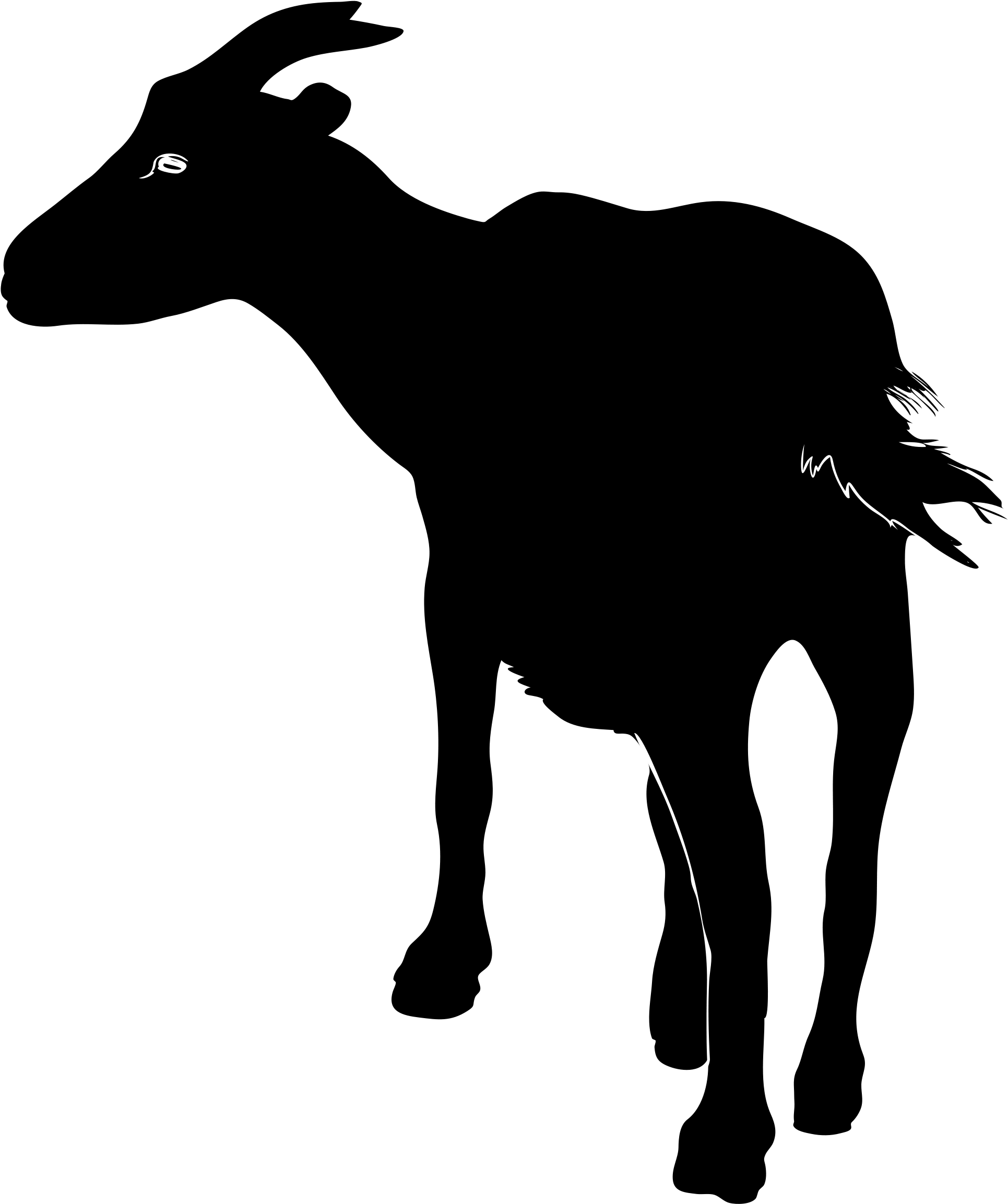 Open - Goat Silhouette Png (1000x1184), Png Download