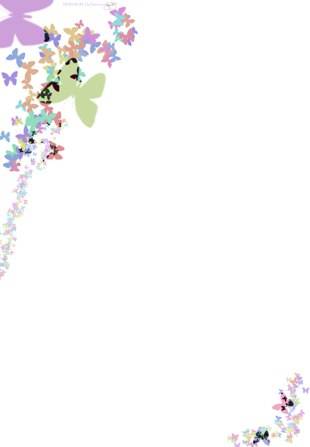 Butterfly Letter Paper (1024x1475), Png Download