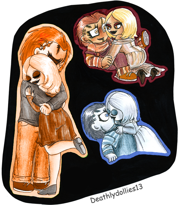 Chuckyfany By Deathlydollies - Deathlydollies13 Chucky And Tiffany Fanart (648x742), Png Download