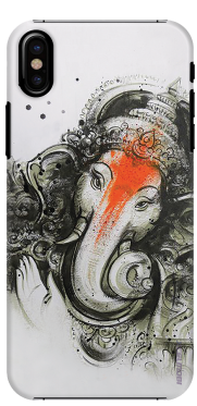 Jai Ganpathi Slim Back Cover For Apple Iphone X - Ganpati Watercolour Tattoo (300x400), Png Download