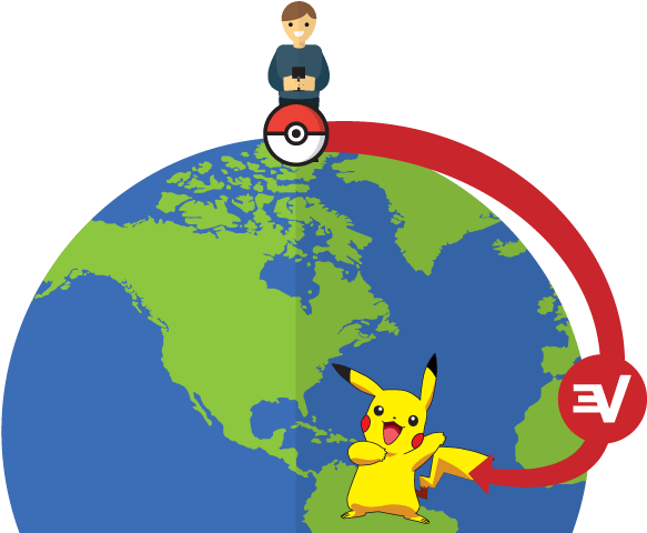 Expressvpn Lets You Take Your Pokemon Go Safari Anywhere - 3drose Ht 43704 1 Blue White Earth Globe-iron On Heat (734x484), Png Download