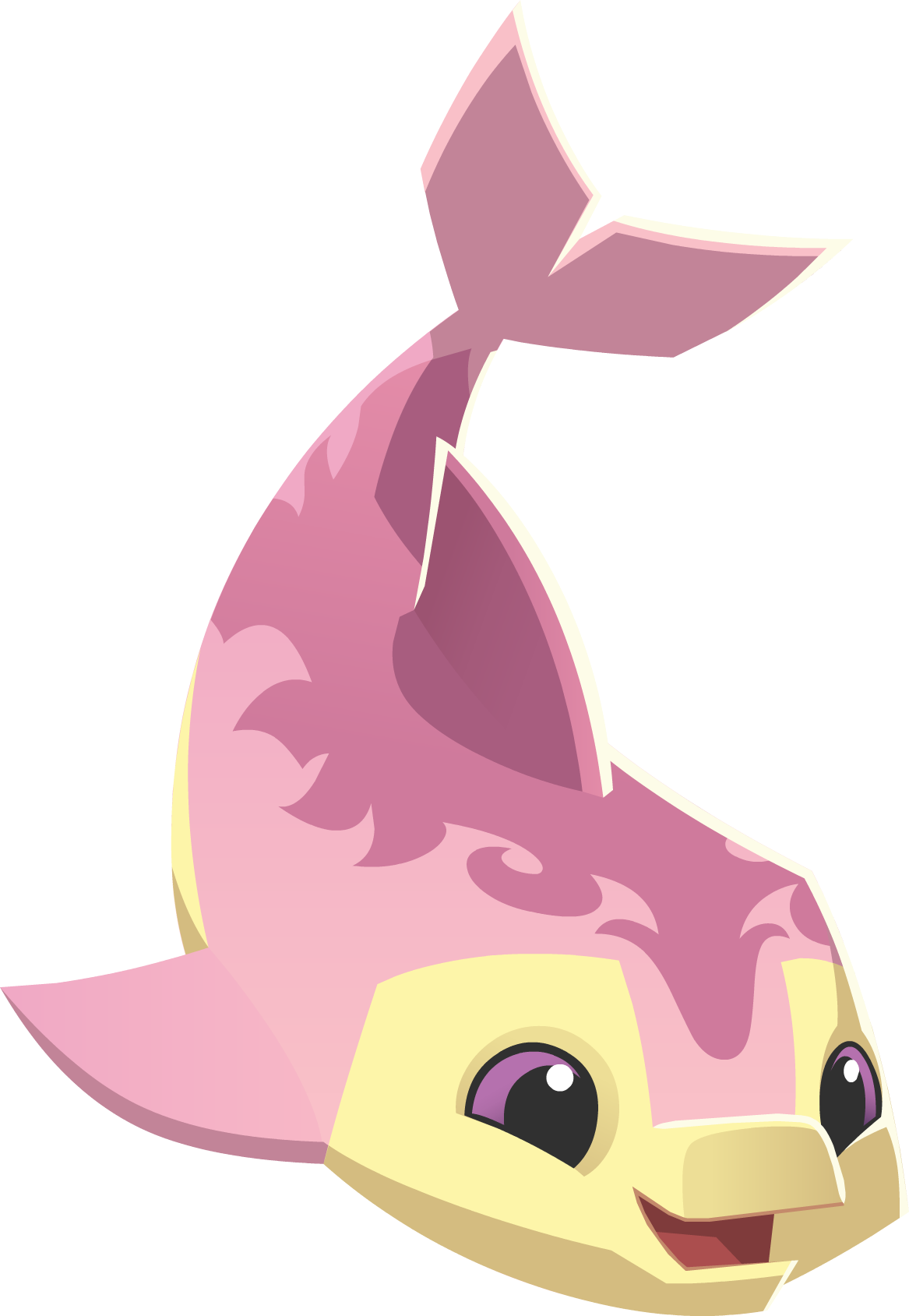 Pink And Yellow Dolphin Graphic - Animal Jam Dolphin Png (1167x1689), Png Download