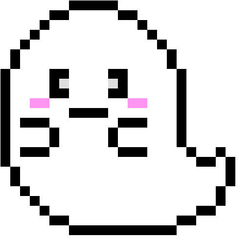 Kawaii Ghost - Fnaf Pixel Art (600x540), Png Download