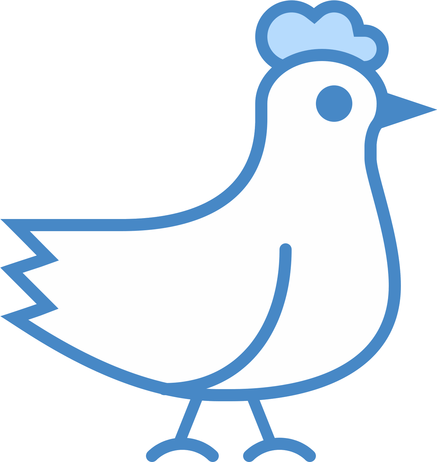 A Plump, Feathered Animal Sits On Tiny Feet - Chicken (1600x1600), Png Download