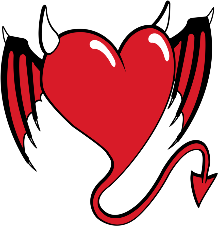 Devil Heart By Aktn On Deviantart Picture Library Download - Devil Heart Png (877x911), Png Download