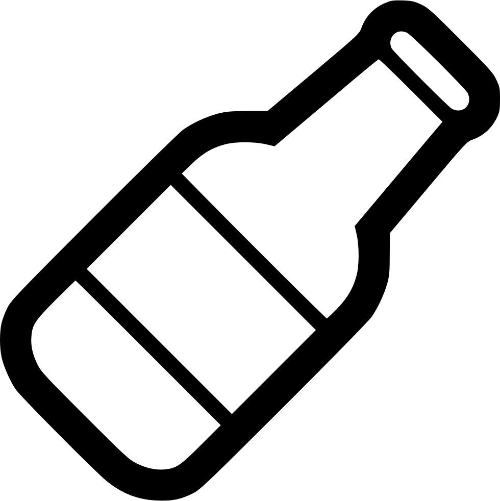 Beer Bottle - - Transparent Band Aid Drawing (980x982), Png Download