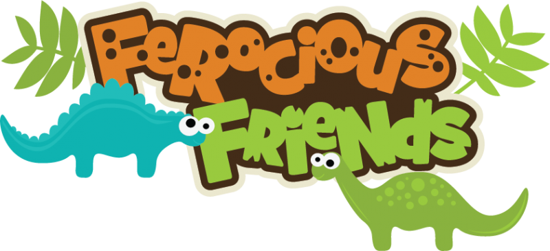 Ferocious Friends Svg Scrapbook Title Dinosaur Svg - Miss Kate Cuttables Dinosaur (800x365), Png Download