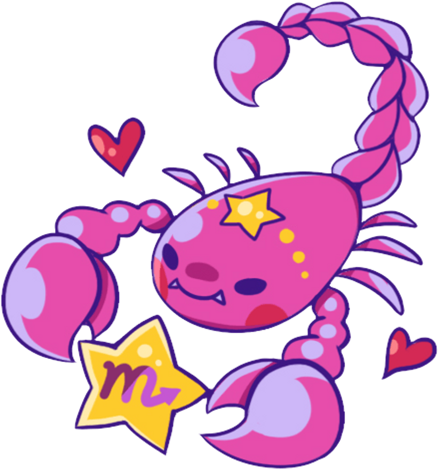 Cute Colorful Cartoon Scorpion Constellation Watercolor (1024x1024), Png Download