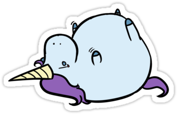 Unicorn Clipart Sad - Sad Fat Unicorn (375x360), Png Download