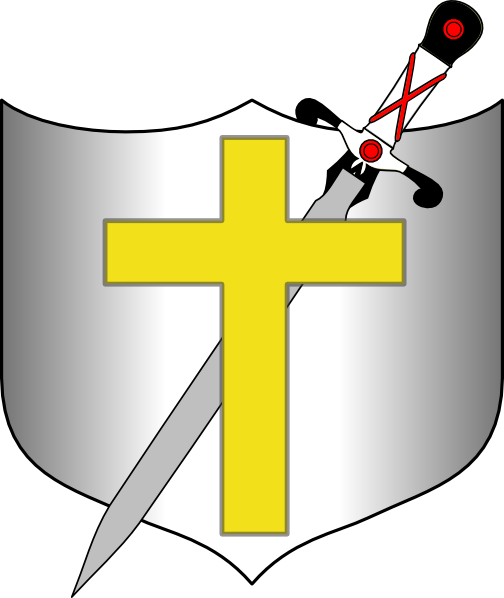 Sword And Shield Clip Art At Clker - Cross Sword And Shield (504x598), Png Download