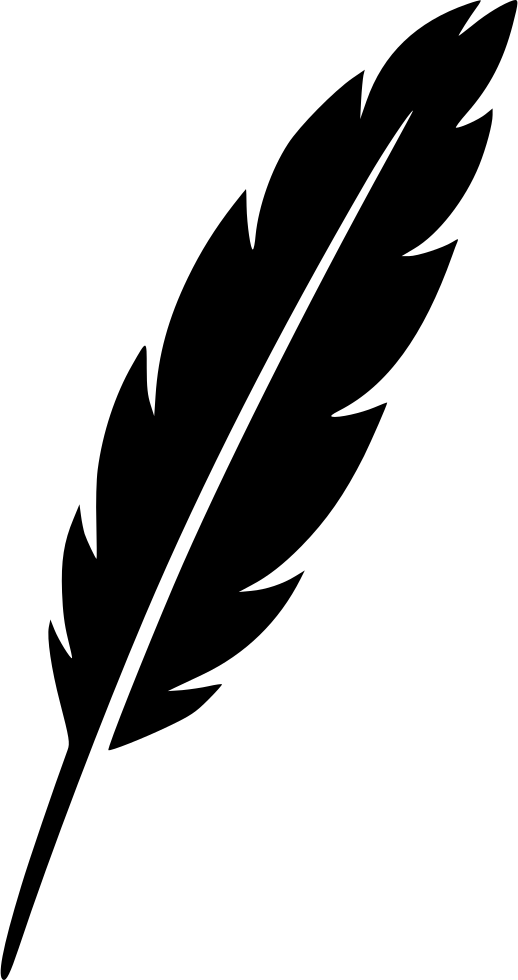 Feather Comments - Ink And Feather Pen Clip Art (518x980), Png Download