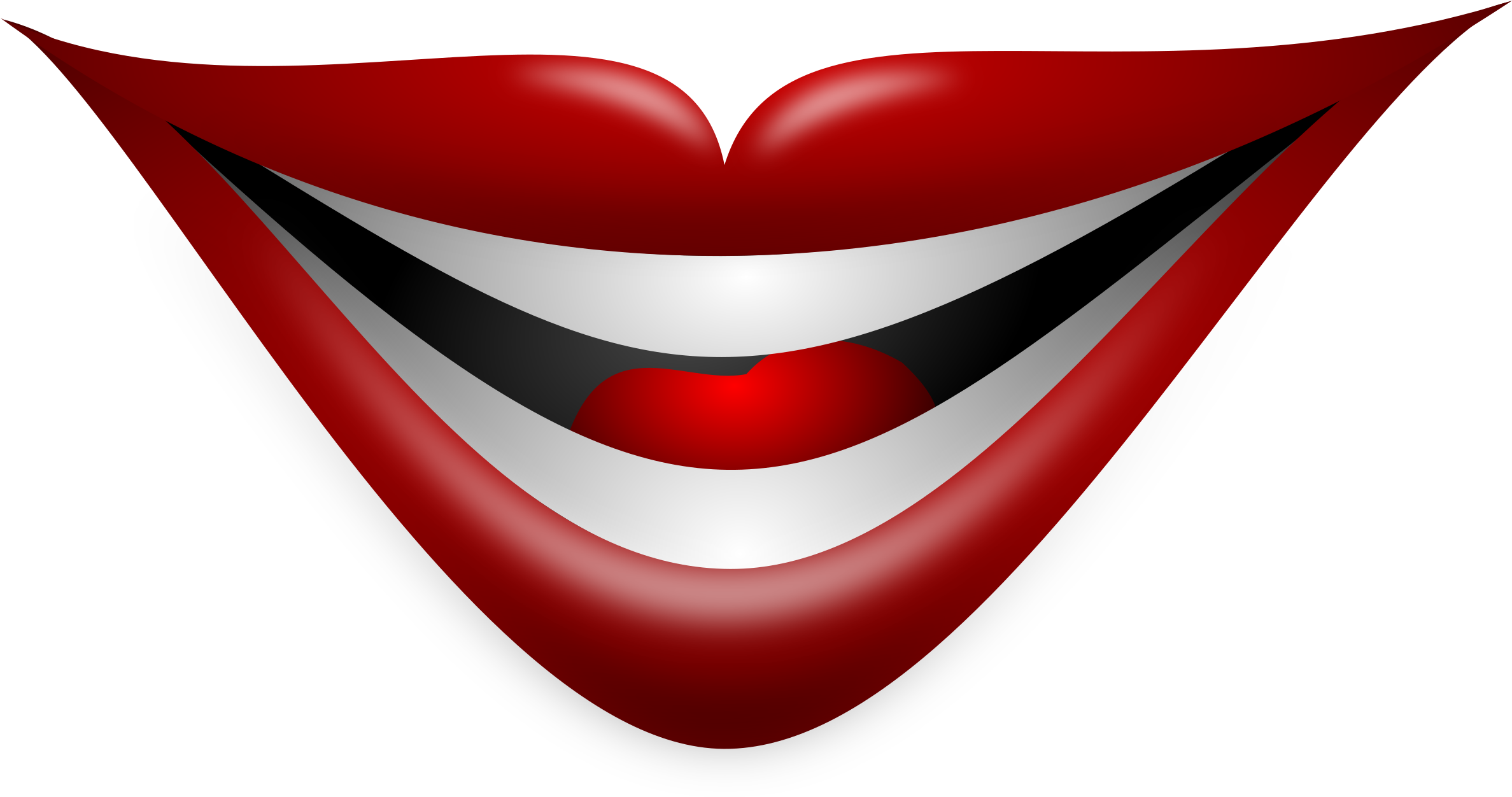 Joker Smile Icons Png - Smiley Lips (2400x1283), Png Download