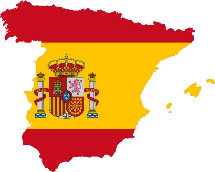 Spain Flag Map (750x600), Png Download