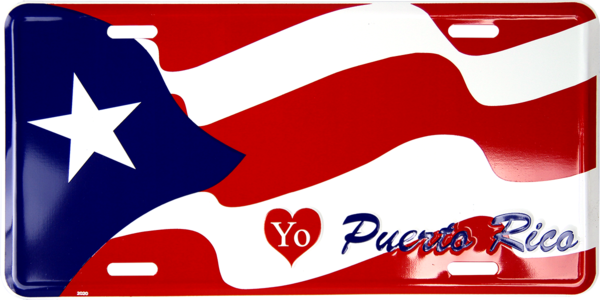 I Love P - Love Puerto Rico Flag License Plate (600x300), Png Download