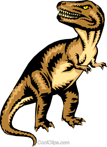 Tyrannosaurus Royalty Free Clip Art Illustration - T Rex Clipart (349x480), Png Download