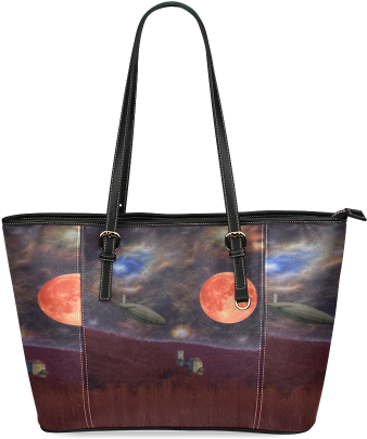 Night Flyer Leather Tote Bag/small - Handbag (500x500), Png Download