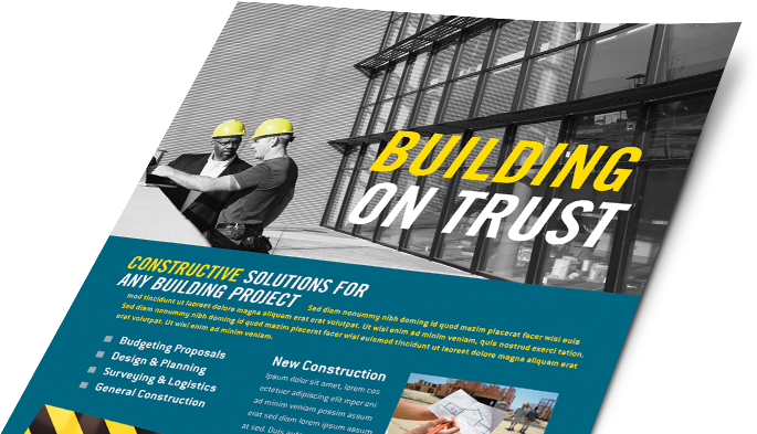 Construction Marketing Materials, Construction Graphic - Construction Company Marketing Brochure (687x420), Png Download