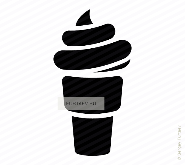 Vector Icon Of Ice Cream In Waffle Cone - Royalty-free (620x553), Png Download