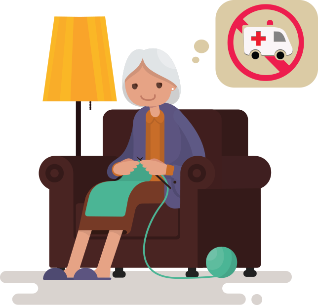 Happy Granny Telemedicine - Vector Graphics (644x617), Png Download