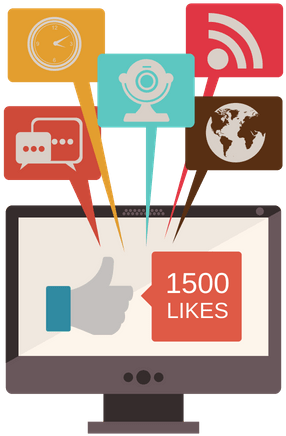 Gestion De Redes Sociales En Valencia - Silueta De Computadora (500x700), Png Download