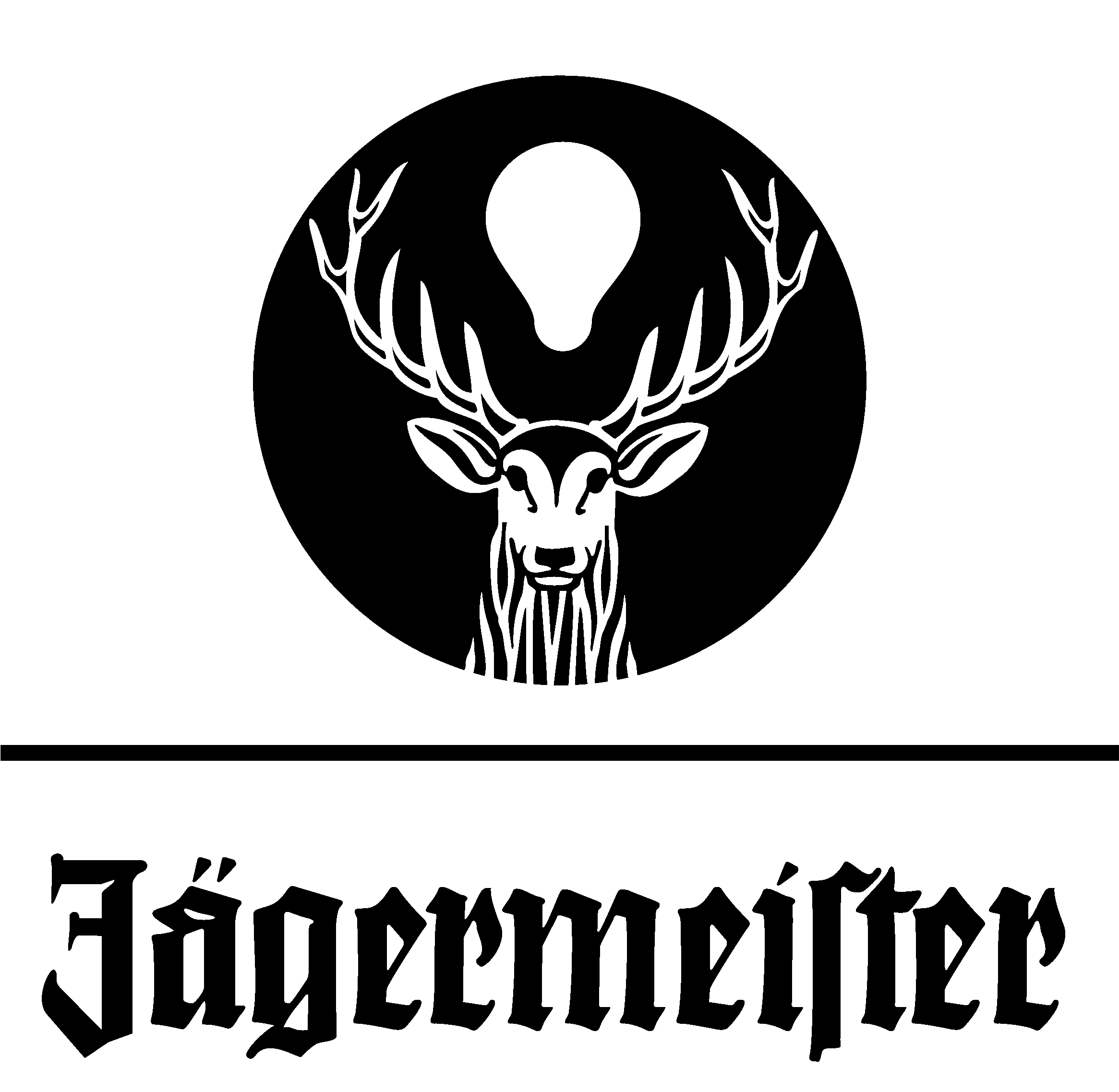 Jägermeister Logo Black And White - Jagermeister Font Free Download (2400x2400), Png Download