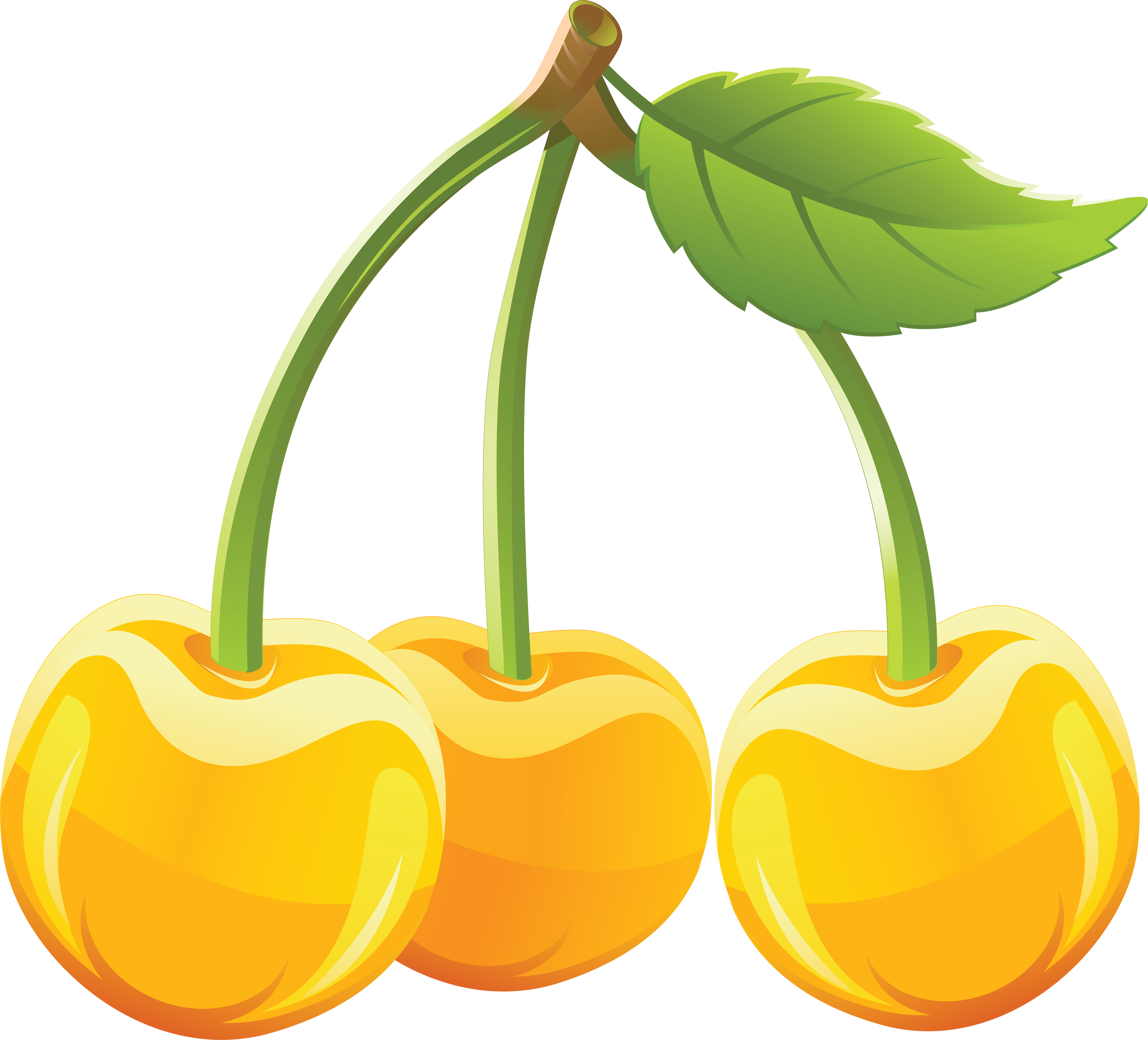 Cherry Png Image - Yellow Cherry Png (3583x3247), Png Download