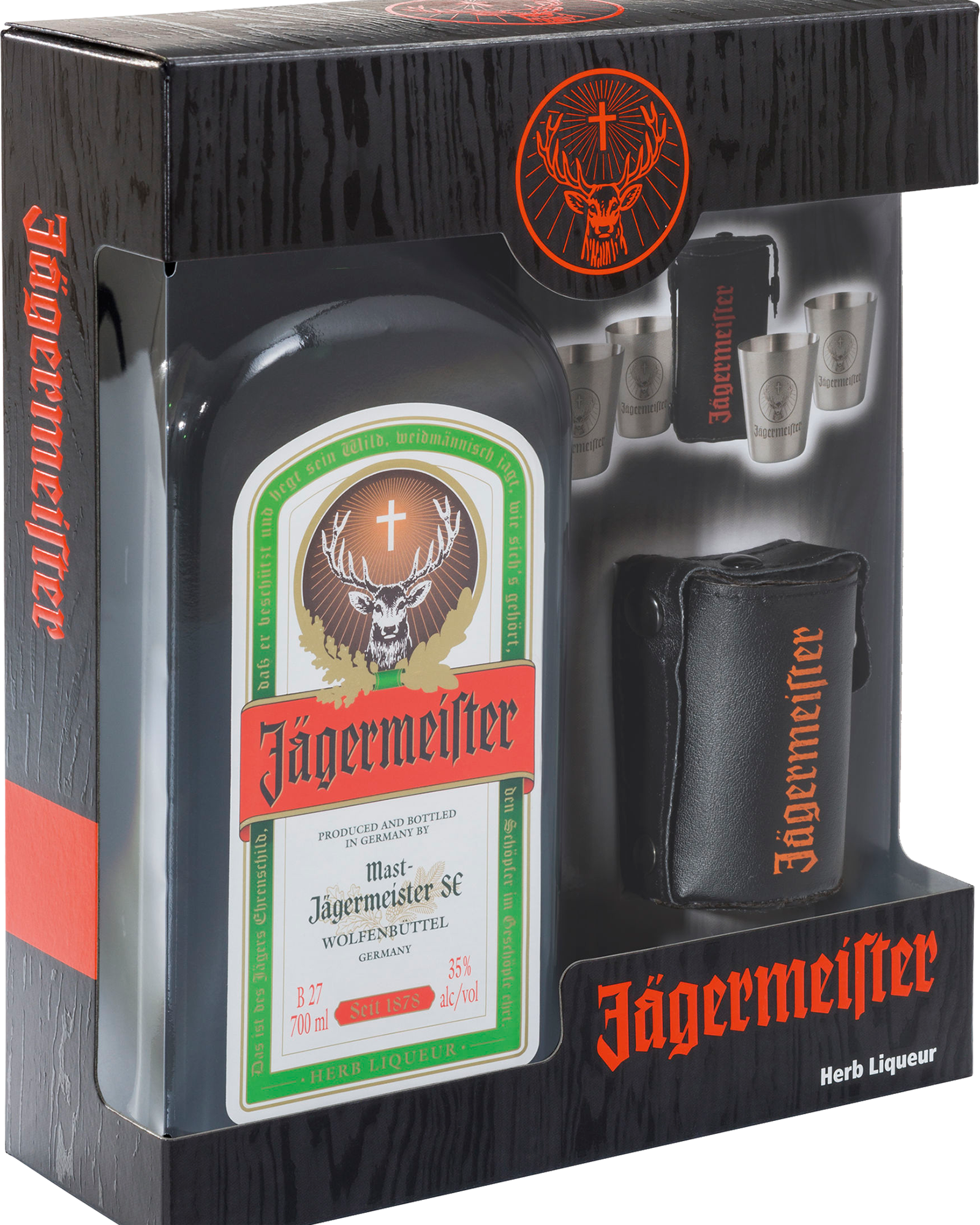 Jägermeister Liqueur & Shot Glass Gift Pack - Jägermeister Flasche 0 1 (1600x2000), Png Download
