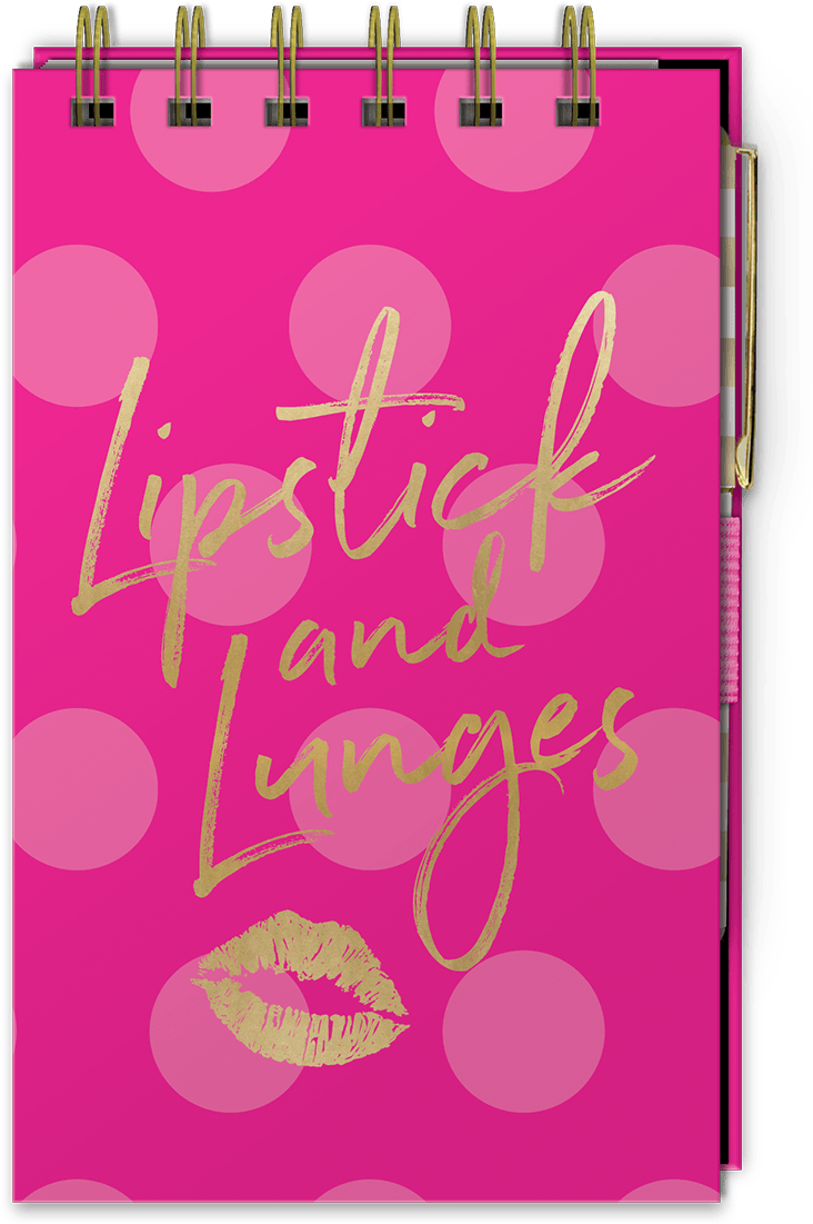 Lipstick & Lunges Spiral Notepad With Pen - Notebook (1200x1200), Png Download