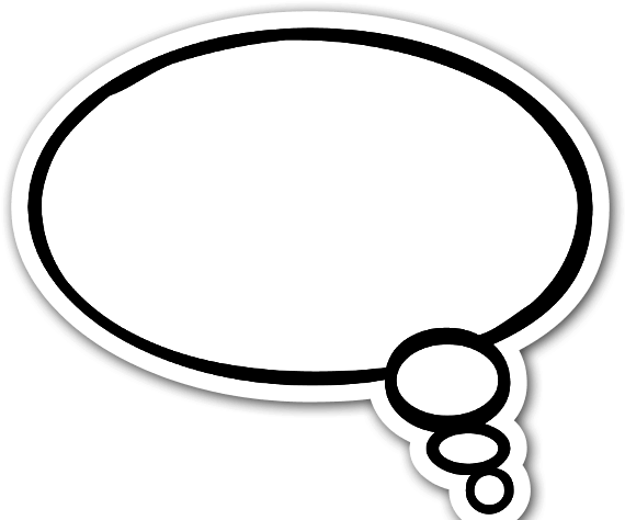 A Thinking Bubble Sticker - Speech Bubble Sticker (600x527), Png Download