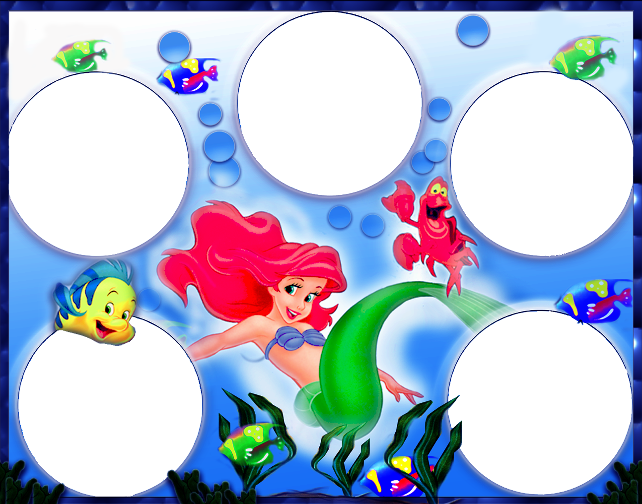 Marcos Para Photoshop Y Algo Mas Disney Marcos Fotos - Ariel (1293x1016), Png Download