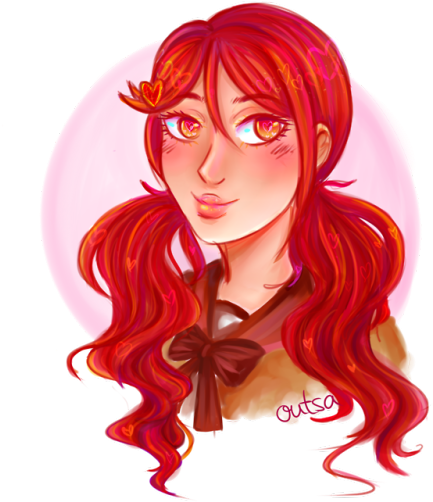 I Really Love Valentine's Riko And Her Wavy Pigtails - Art (500x544), Png Download