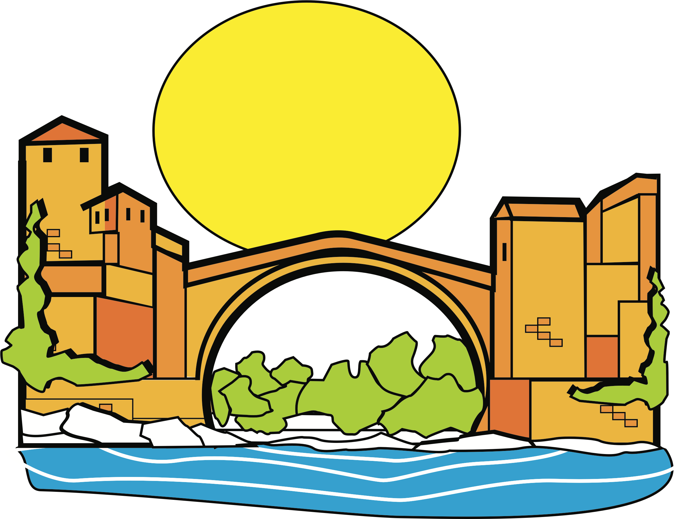 Big Image - Old Bridge Mostar Icon (2377x1814), Png Download