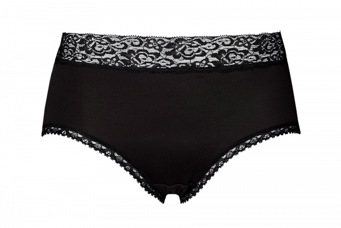 Women's Silk Touch Panty With Lace Trim - Lace (700x467), Png Download