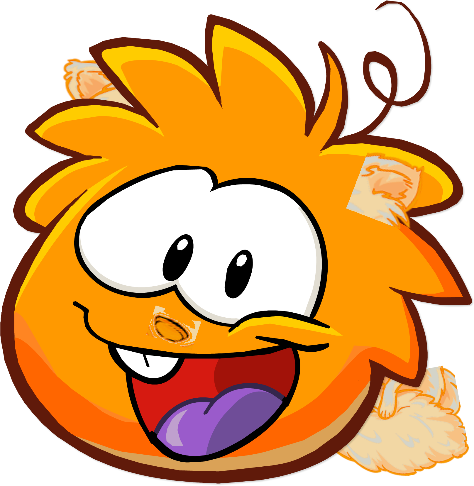 Fox Puffle - Club Penguin Puffles Naranja (1616x1657), Png Download