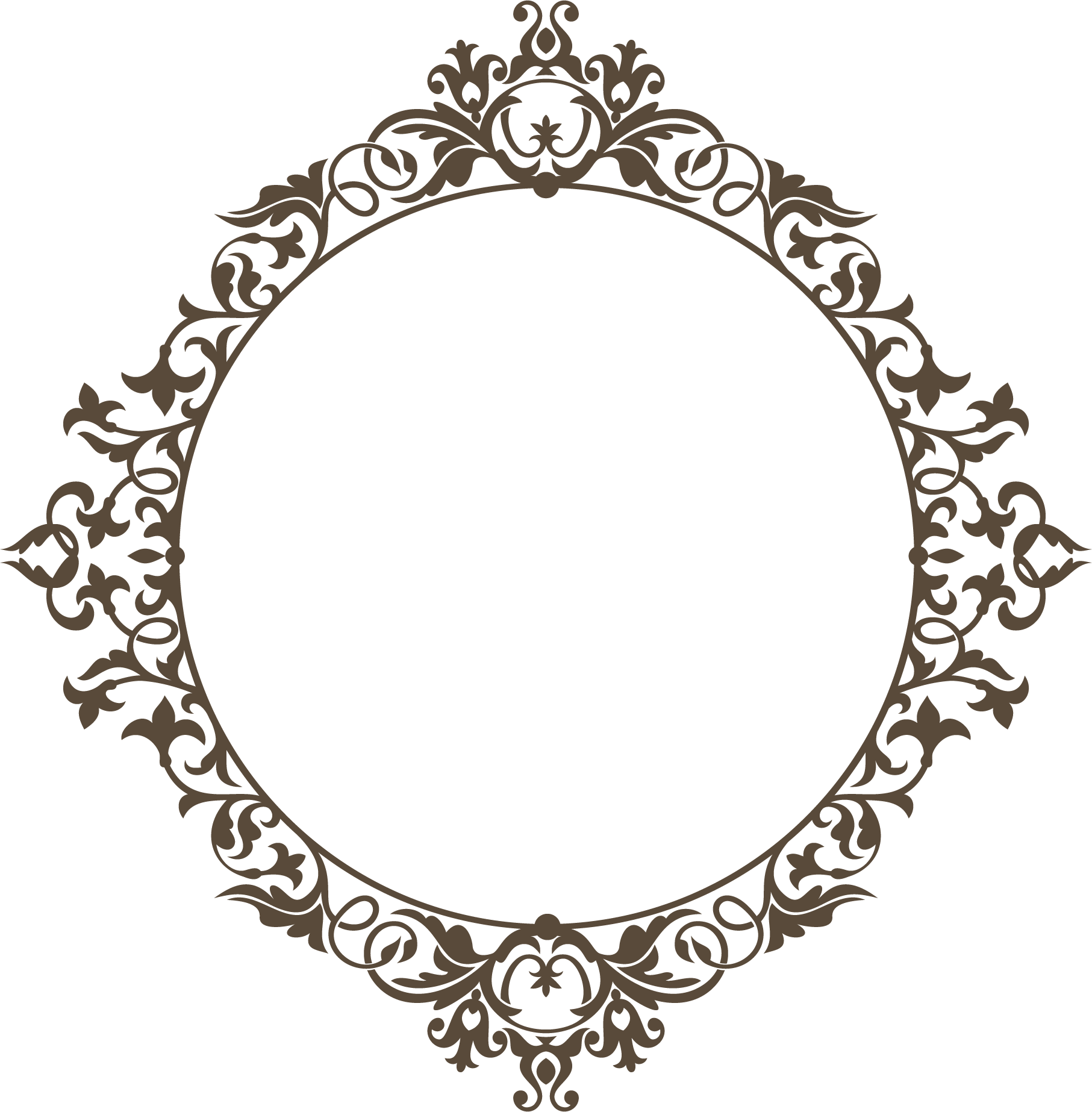 Moldura Oval Arabesco Vetor Png - Monograma Png (1813x1846), Png Download