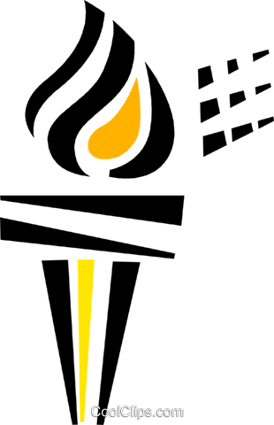 Olympic Torch Royalty Free Vector Clip Art Illustration - Olympic Torch Art Png (310x480), Png Download