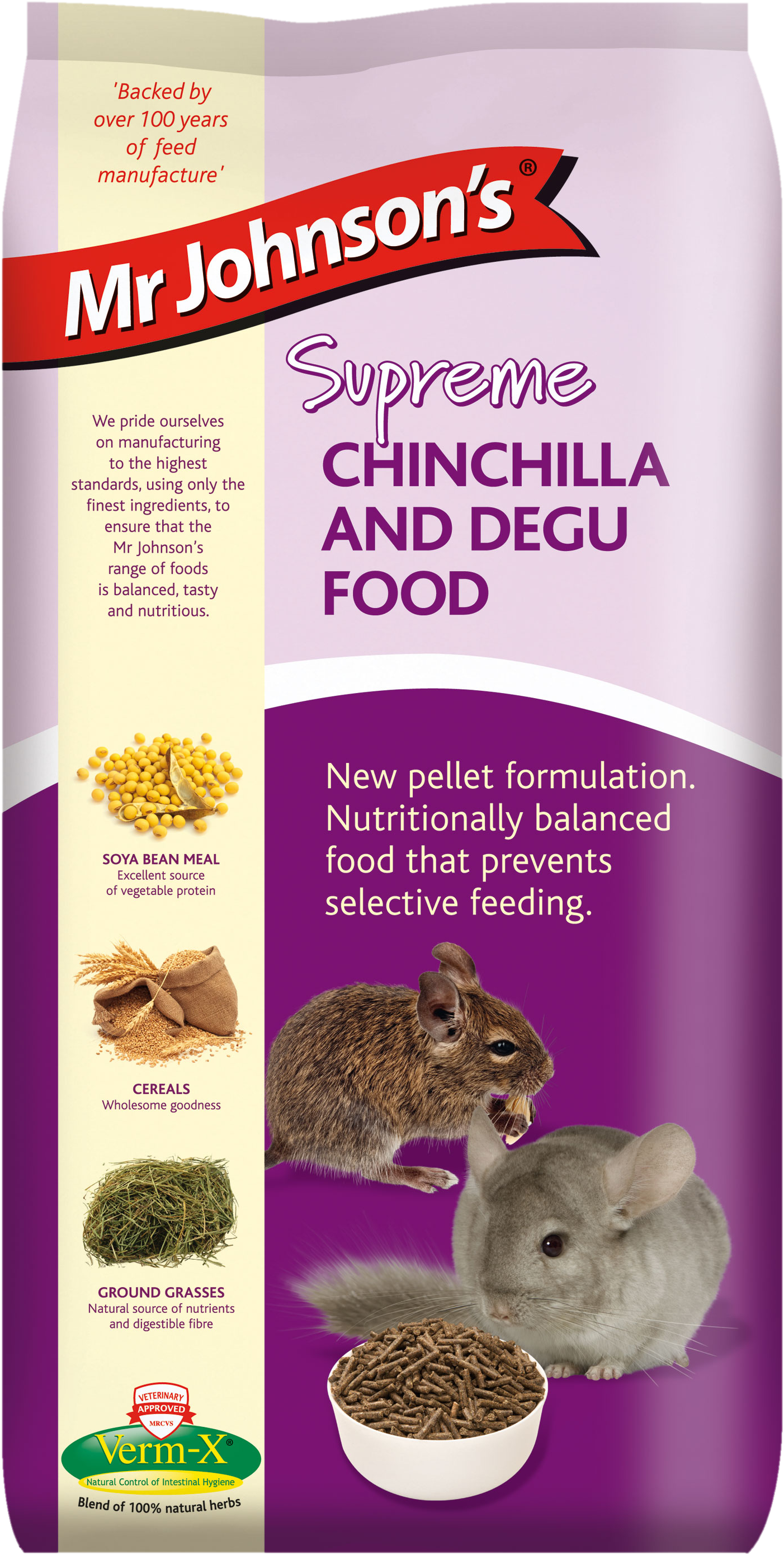 Mr Johnson's Supreme Chinchilla & Degu Food (2854x3232), Png Download