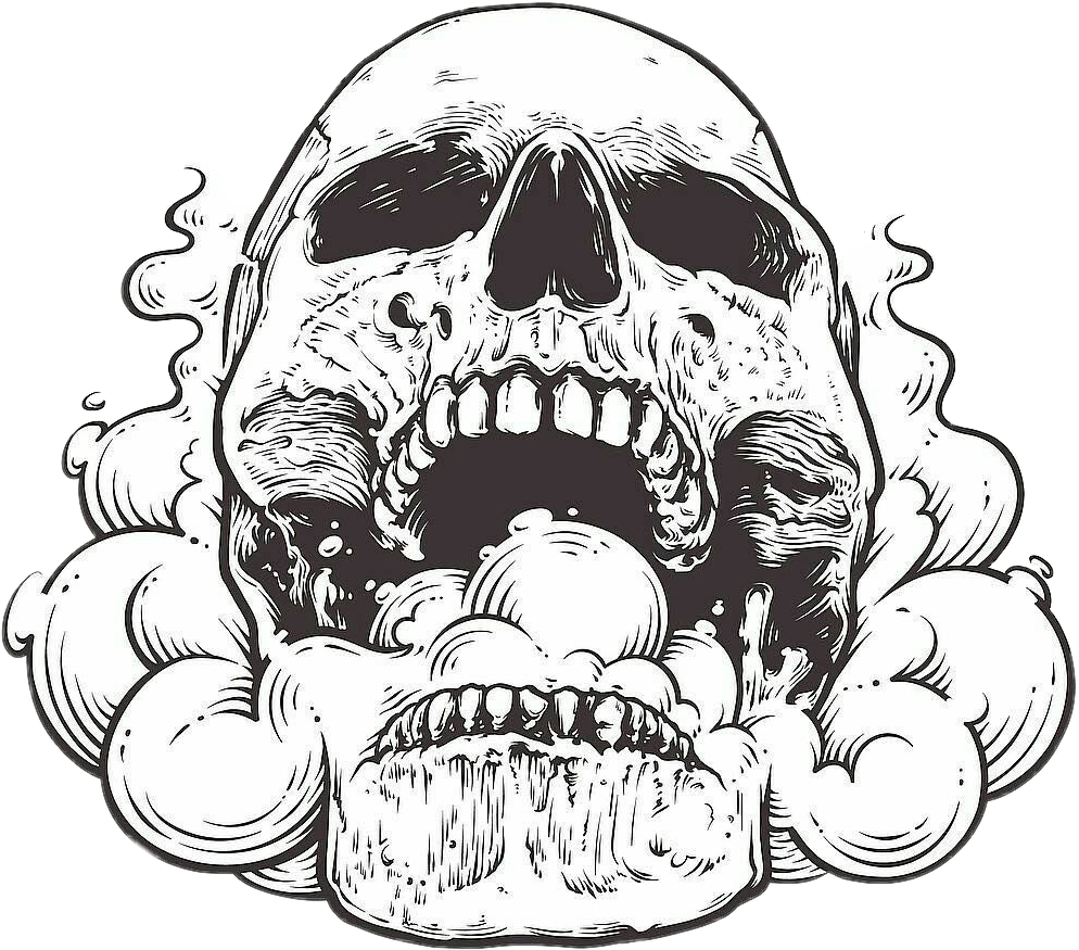 Skull Open Mouth Drawing (994x875), Png Download